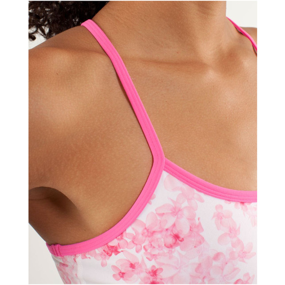 Lululemon Floral Racerback Tank White Pink 4 NWOT - Picture 5 of 13